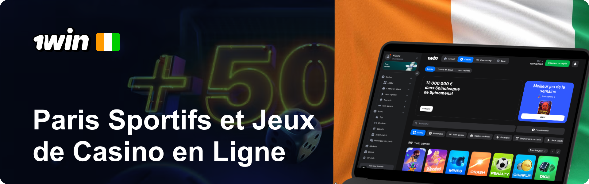 1Win Côte d'Ivoire: Paris Sportifs et Jeux de Casino en Ligne